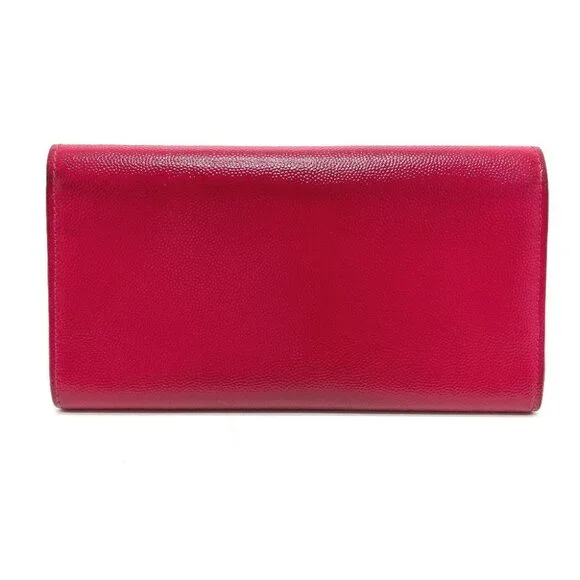 SAINT LAURENT PARIS 340839 logo Bifold Long Wallet patent Leather Pink - Picture 2 of 9